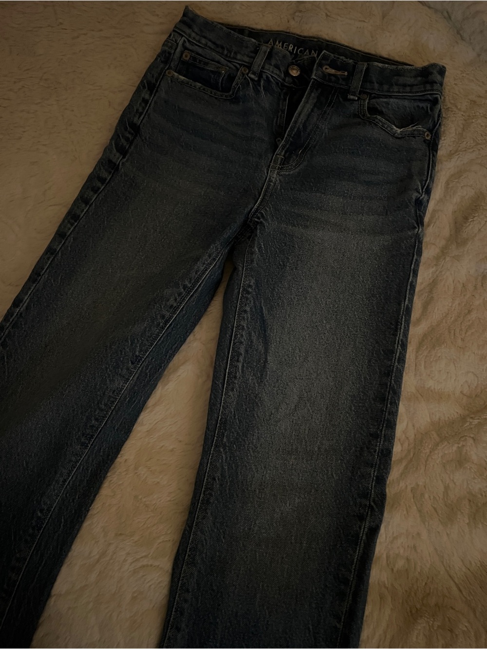 American Eagle Outfitters Black-Blue Straight Leg Jeans